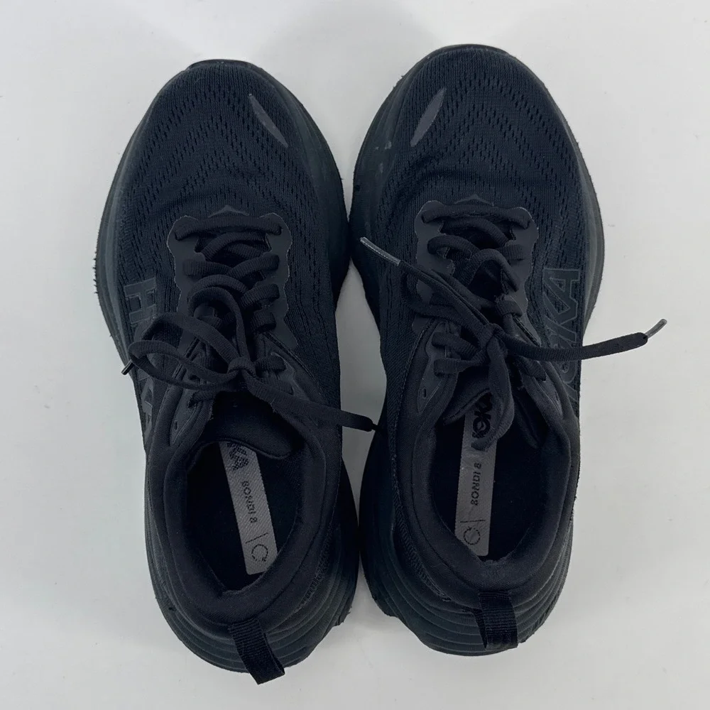 Hoka Bondi 8 Running Shoes Womens 8D Black Max Cushion Sneakers